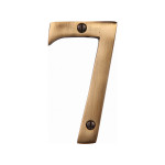 M Marcus Heritage Brass Numeral 7 - Face Fix 76mm Slimline font